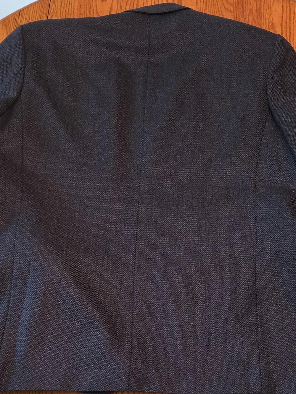 Men's FENZIA Dark Navy Wool Textured Blazer